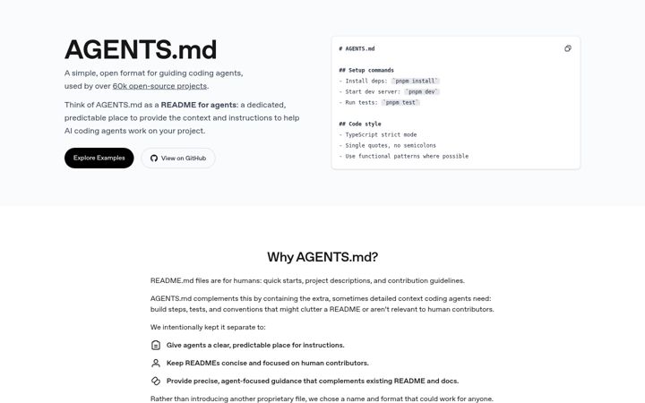 Screenshot of agents.md