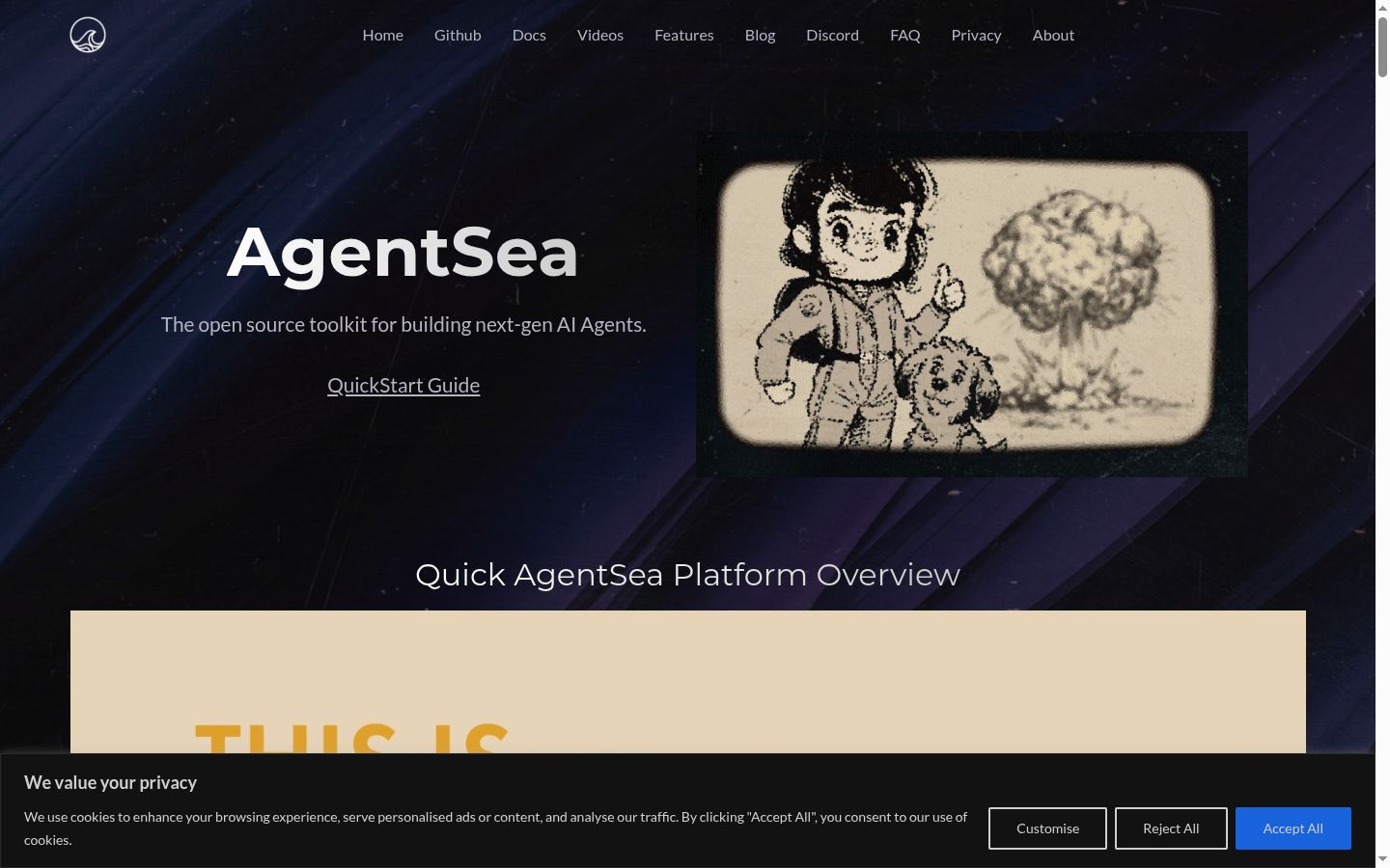 Screenshot del banner di consenso mostrato prima di qualsiasi interazione