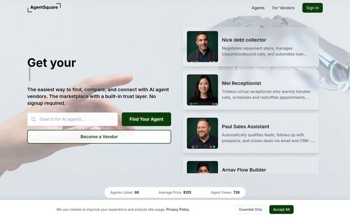 Screenshot of agentsquare.io