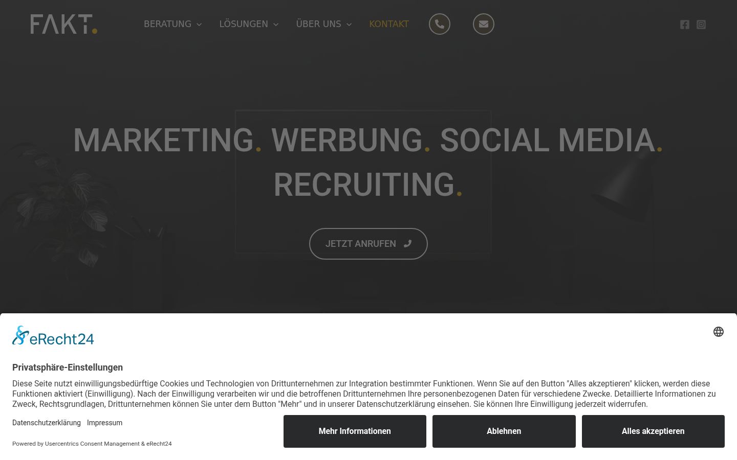 Screenshot of the consent banner shown before any interaction