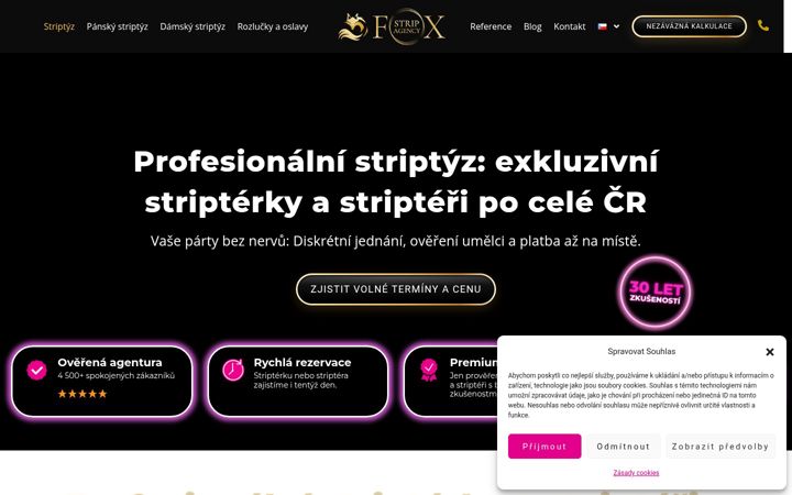 Captura de ecrã de agenturafox.cz