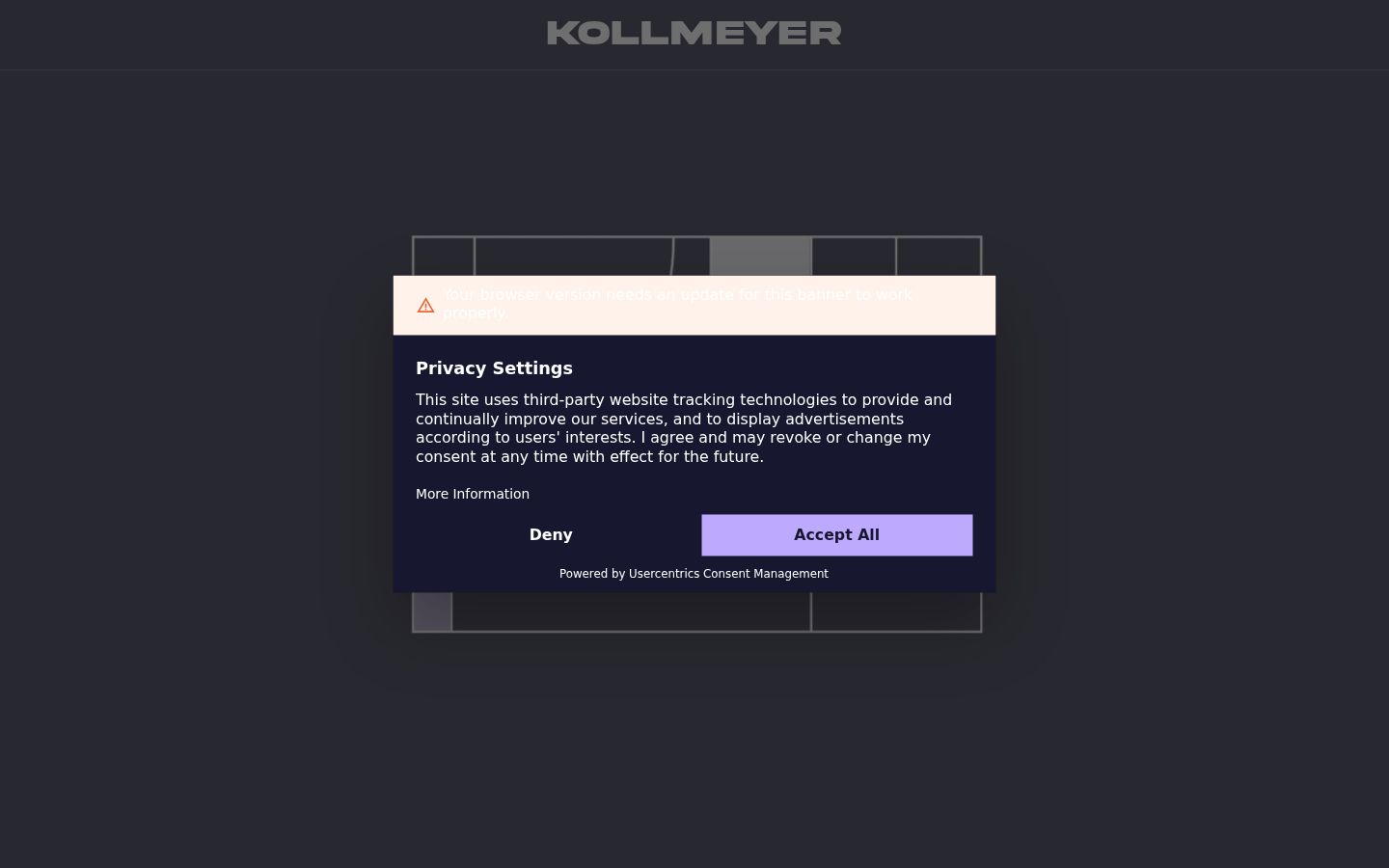 Screenshot del banner di consenso mostrato prima di qualsiasi interazione