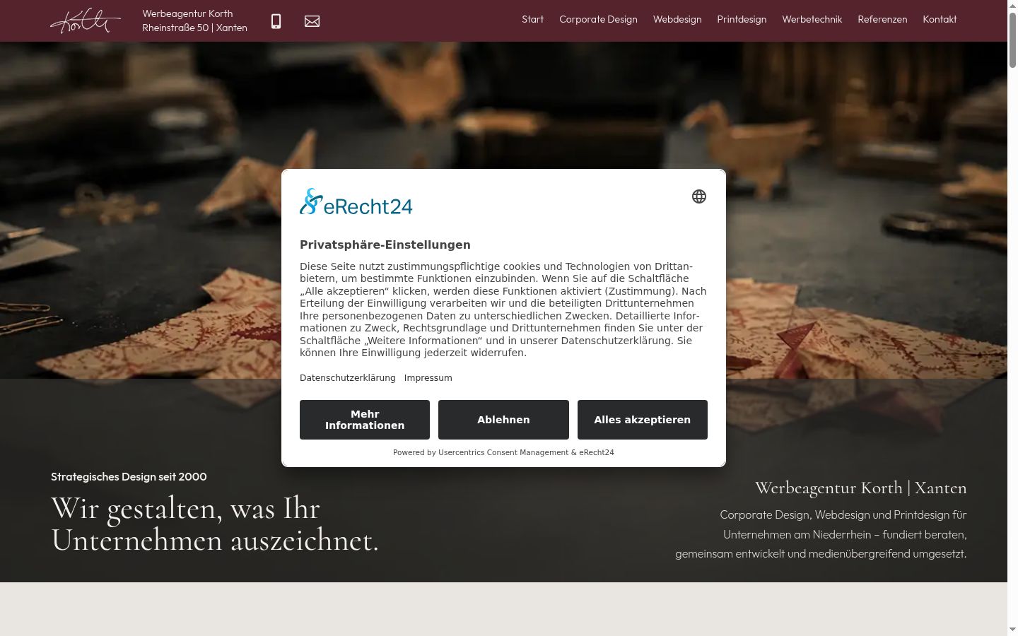 Screenshot del banner di consenso mostrato prima di qualsiasi interazione
