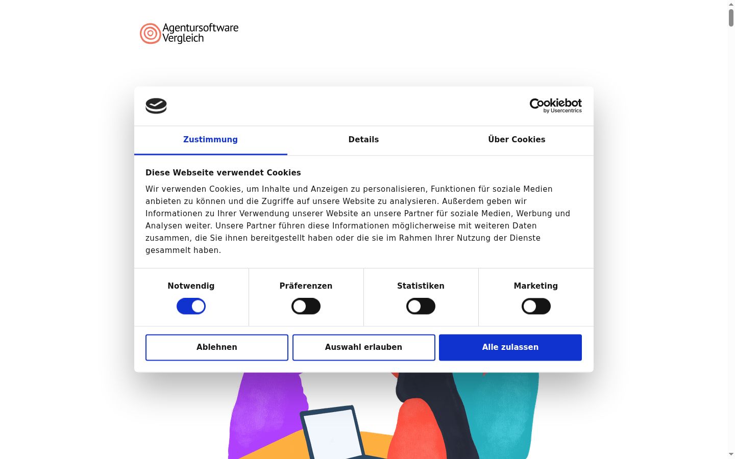 Screenshot of the consent banner shown before any interaction