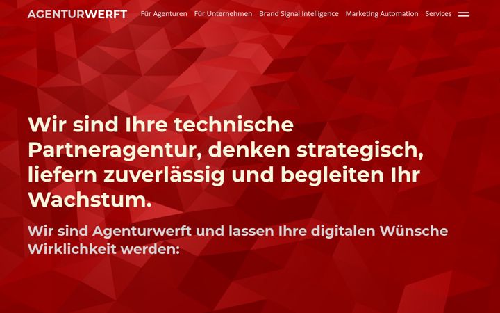 Snimka zaslona za agenturwerft.ch