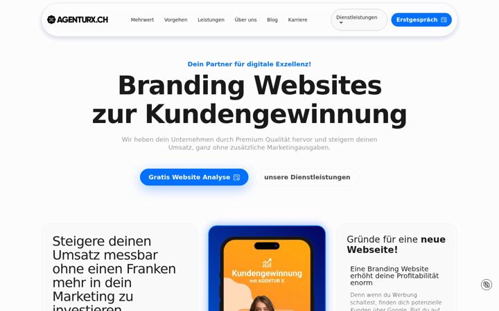 Screenshot of agenturx.ch