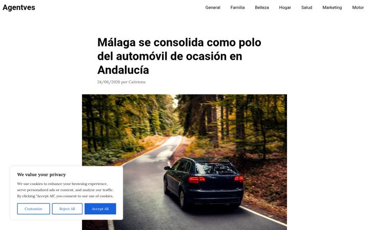 Screenshot of agentv.es