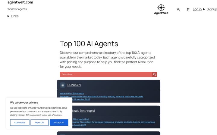 Screenshot of agentwelt.com