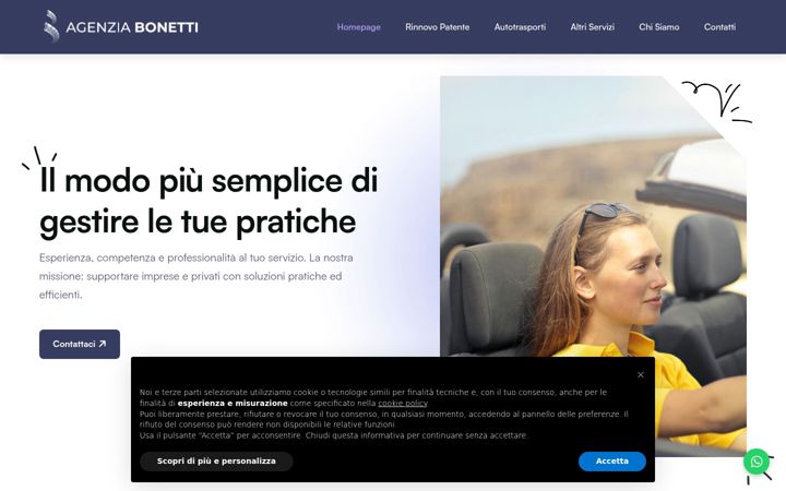 Captura de pantalla de agenziabonetti.it