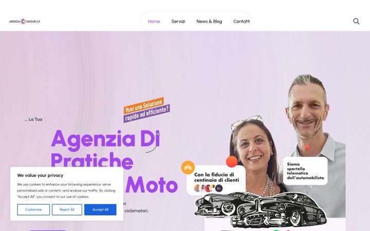 Snímek obrazovky agenziacavour2.com