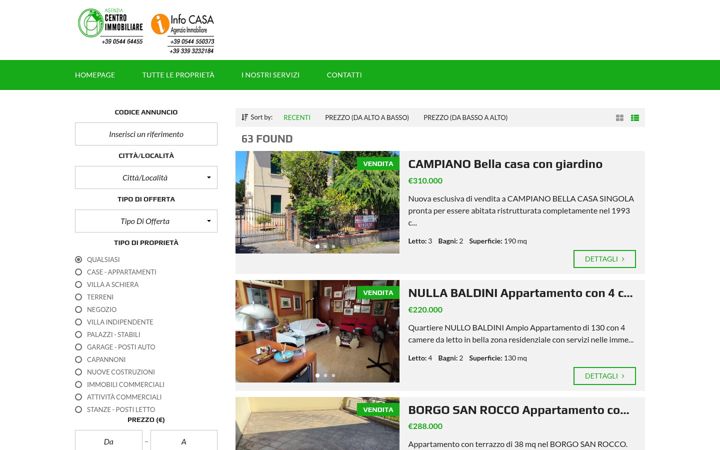 Snímek obrazovky agenziacentroimmobiliare.it