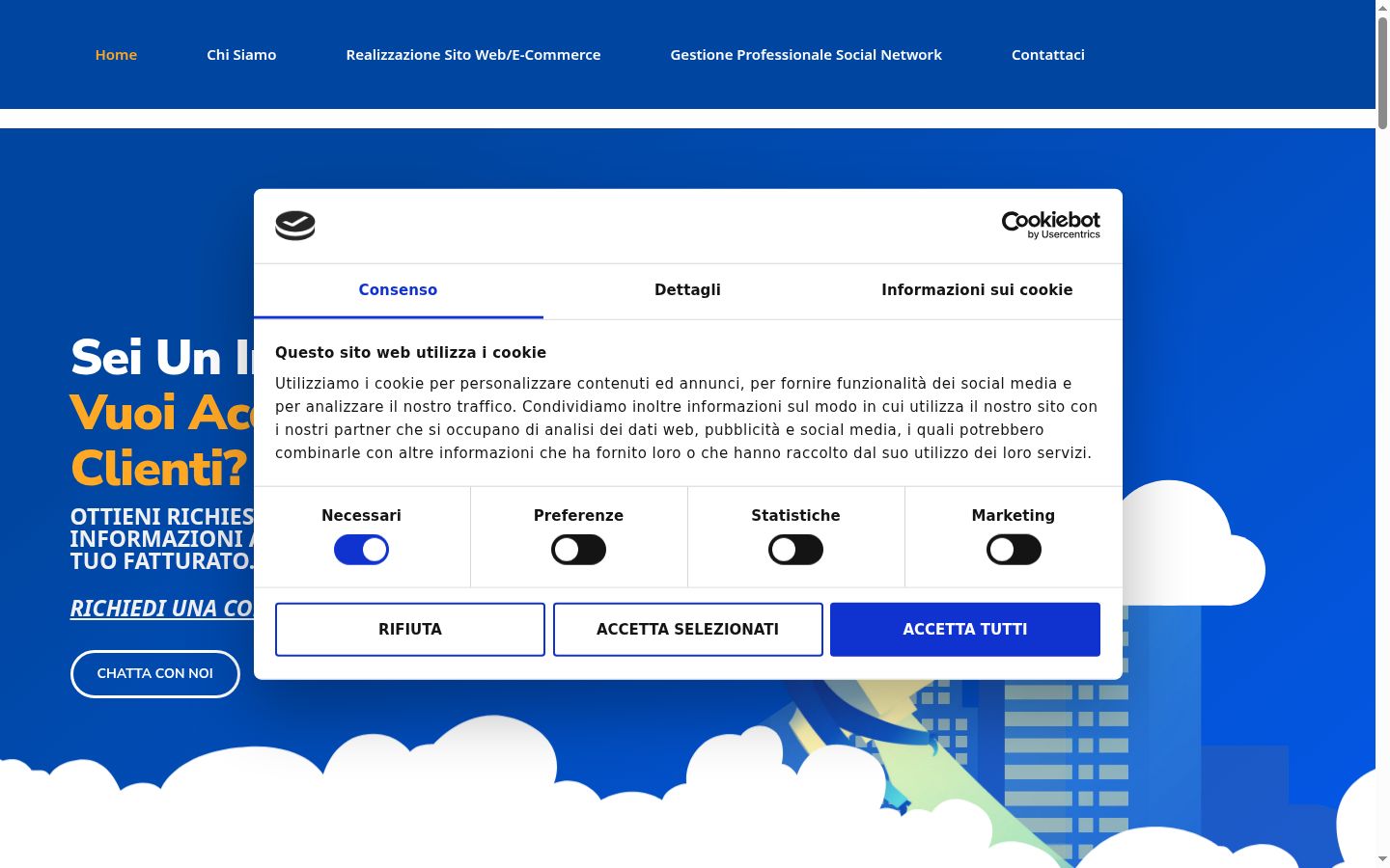 Captura de pantalla del banner de consentimiento mostrado antes de cualquier interacción