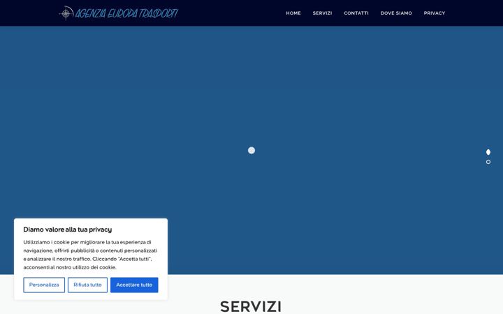 Kuvakaappaus sivustosta agenziaeuropatrasporti.com