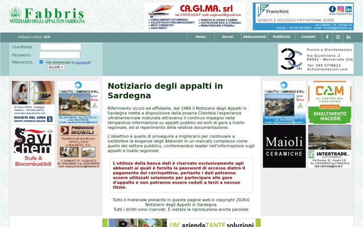 Screenshot of agenziafabbris.com