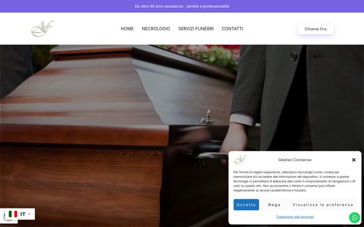 Snímek obrazovky agenziafunebrealessi.com