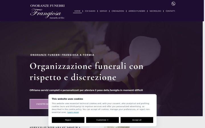 Screenshot of agenziafunebreantonellafrangiosa.com