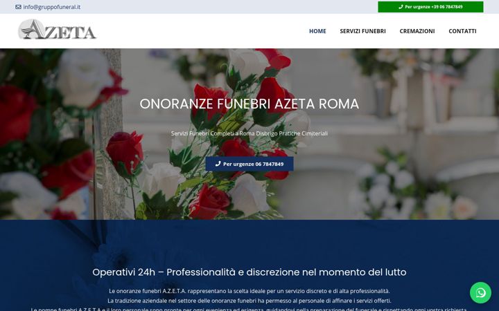 Screenshot of agenziafunebreazeta.it