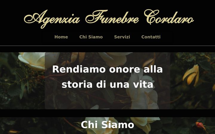 Screenshot ta' agenziafunebrecordaro.it