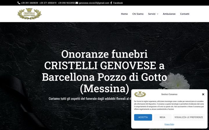 Zrzut ekranu agenziafunebrecristelligenovese.it