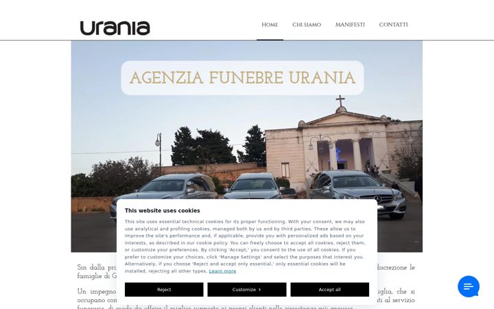 Screenshot ta' agenziafunebreurania.it