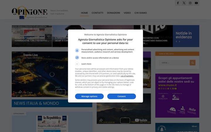 Ekrano kopija agenziagiornalisticaopinione.it