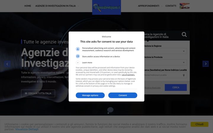 Screenshot of agenziainvestigazioni.it