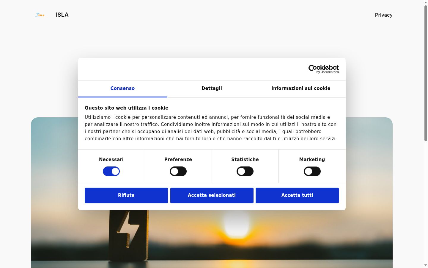 Skärmbild av samtyckesbannern som visades före någon interaktion
