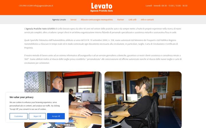 Screenshot of agenzialevato.it