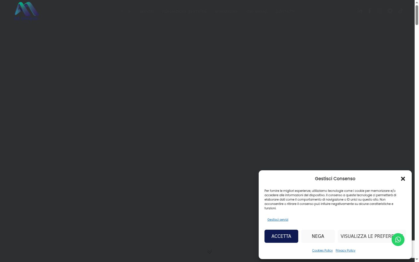 Screenshot of the consent banner shown before any interaction