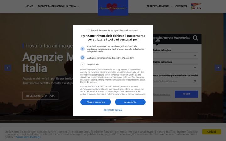 Screenshot ta' agenziamatrimoniale.it