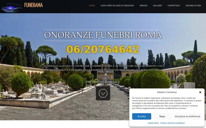 Screenshot von agenziaonoranzefunebri.roma.it