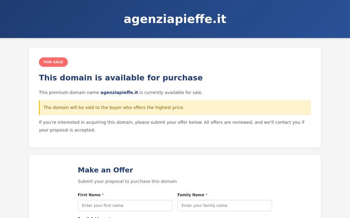 Screenshot of agenziapieffe.it