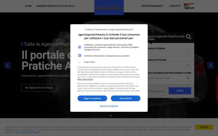 Screenshot of agenziapraticheauto.it