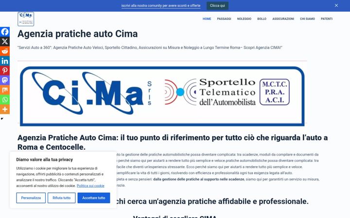 Ekraanipilt saidist agenziapraticheautocima.it