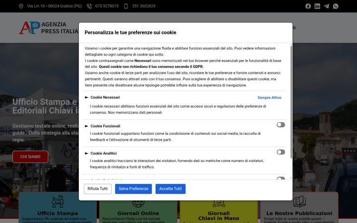 Screenshot of agenziapressitalia.eu