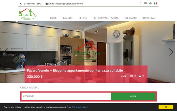 Screenshot of agenziastudiotre.com