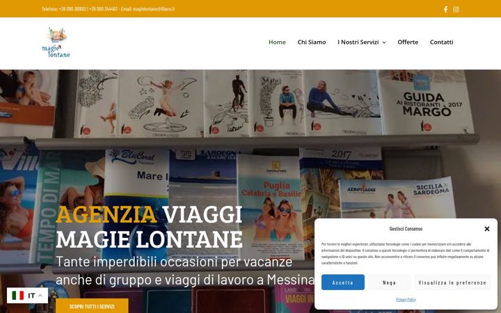 Snímek obrazovky agenziaviaggimagielontane.it