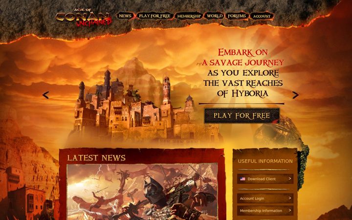 Screenshot of ageofconan.com
