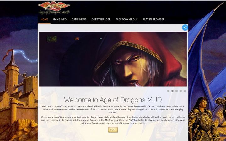 Captură de ecran a ageofdragons.com