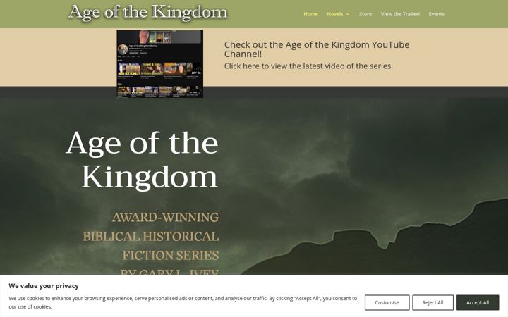 Screenshot of ageofthekingdomseries.com