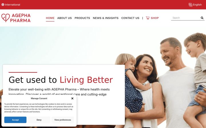 Screenshot of agephapharma.com