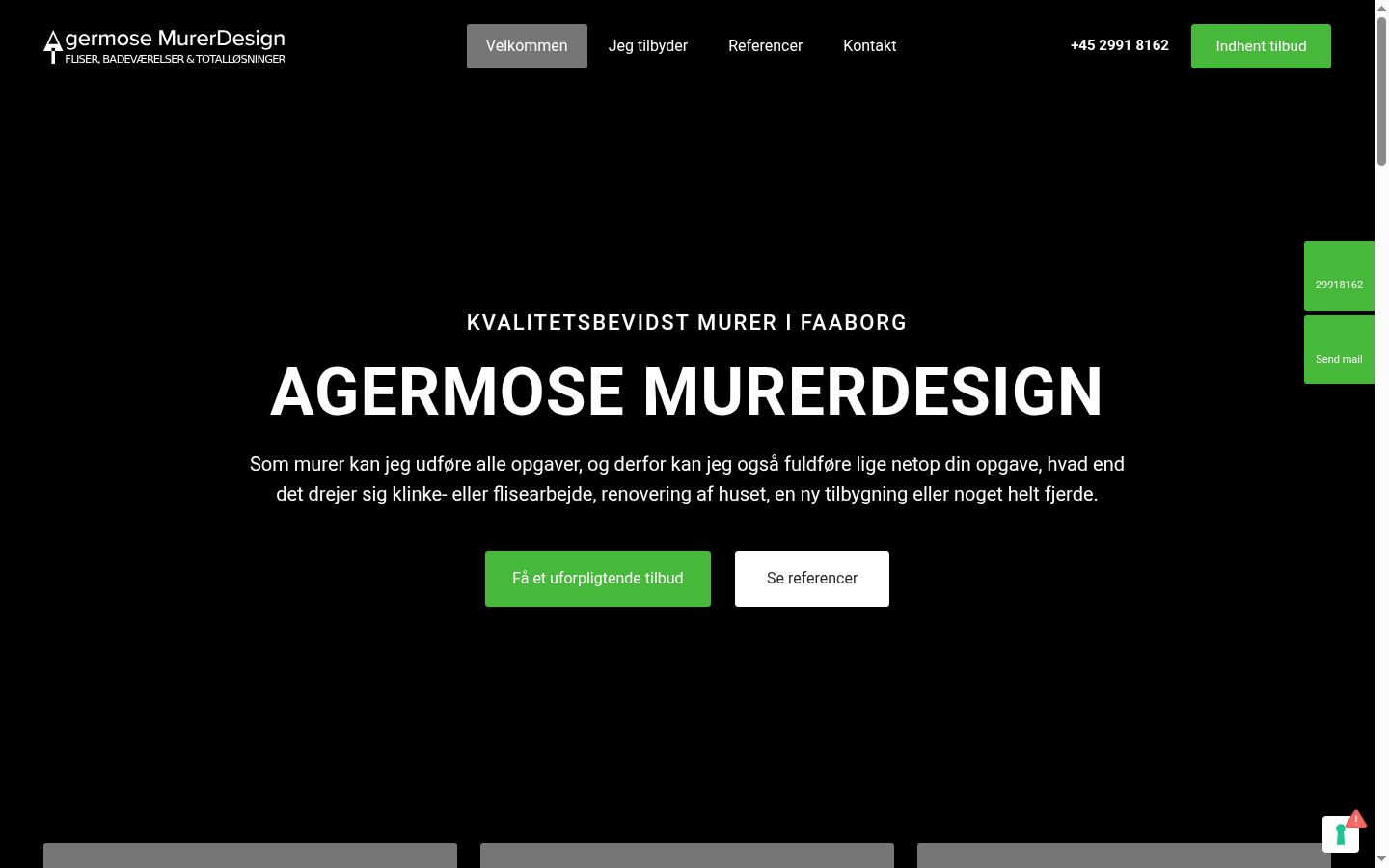 Skærmbillede af samtykkebanneret, som det blev vist før nogen interaktion