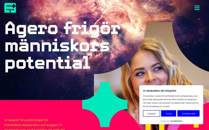 Screenshot van agero.se