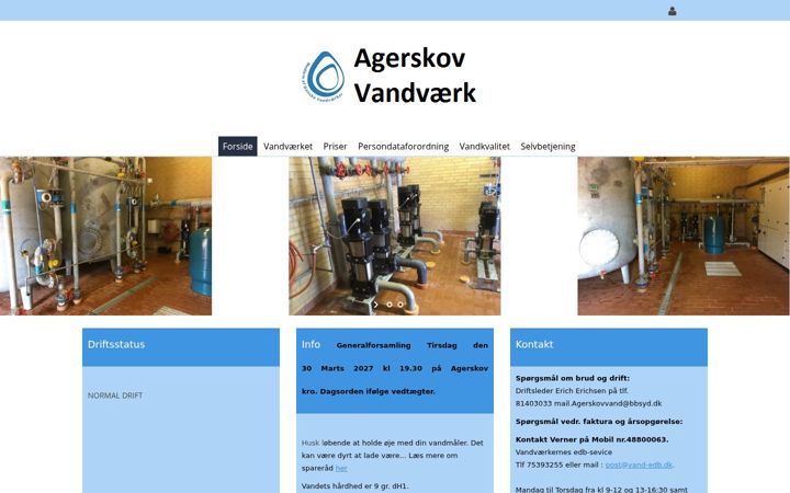 Skærmbillede af agerskov-vand.dk