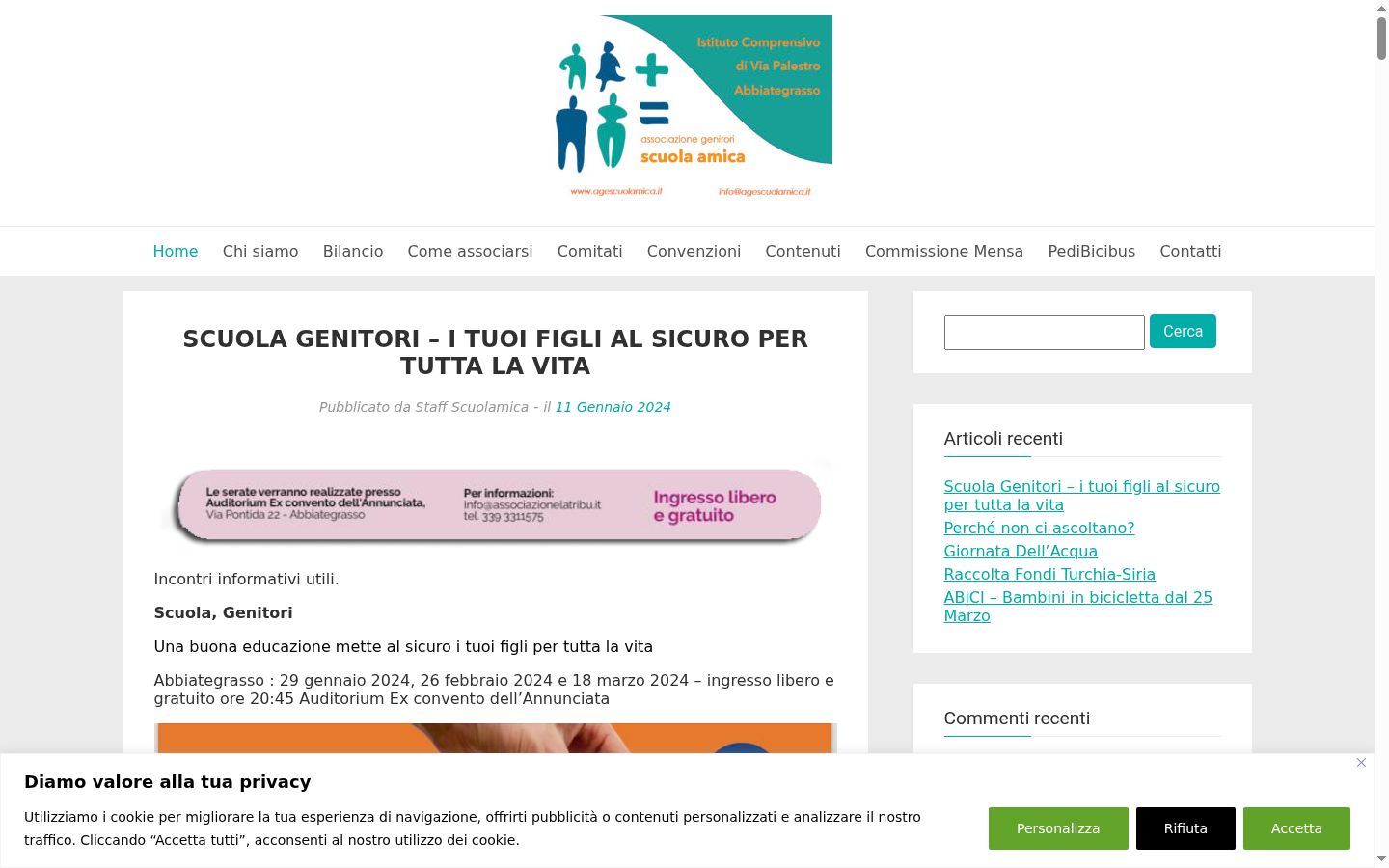 Captura de ecrã do banner de consentimento apresentado antes de qualquer interação