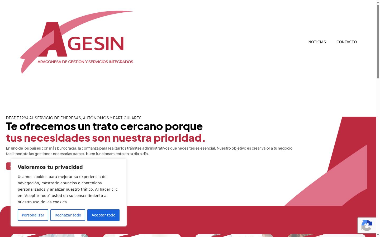 Screenshot of the consent banner shown before any interaction