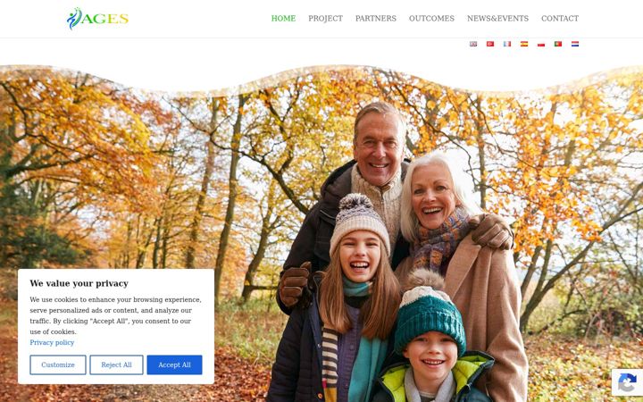 Screenshot of agesproject.eu