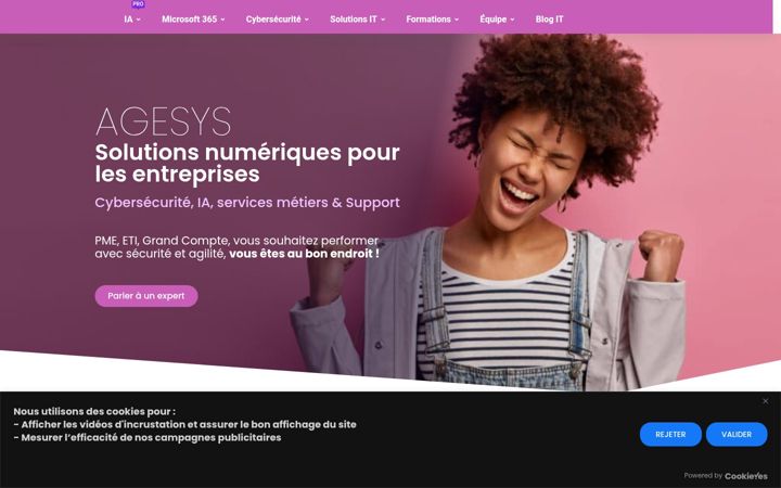 Posnetek zaslona agesys.fr