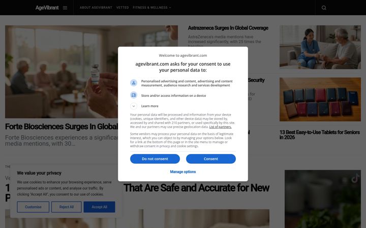 Screenshot of agevibrant.com