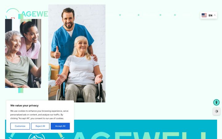 Screenshot of agewellhomecareagency.com